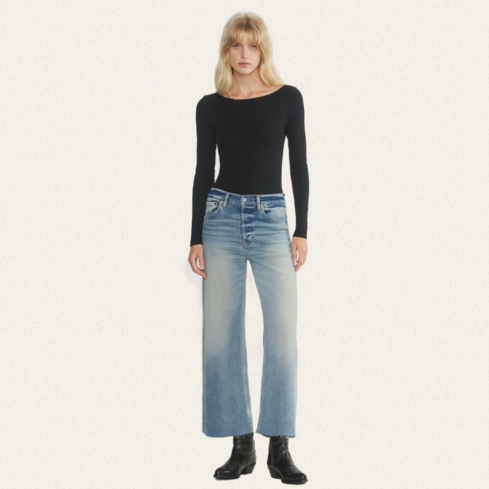 RE/DONE High-Rise Wide Leg Crop